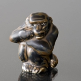 Affe der Denker, 8,5cm, Royal Copenhagen Steingutfigur Nr. 20187