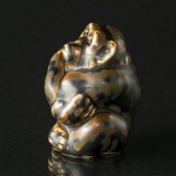 Affe, sitzend, 8,5cm, Royal Copenhagen Steinzeugfigur Nr. 20188