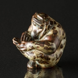 Monkey cleans foot, Royal Copenhagen Stoneware figurine no. 20211