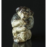 Affe sitzt, Royal Copenhagen Steinzeug Figur Nr. 20216