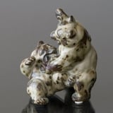 Bears playing and figthing, Royal Copenhagen stoneware figurine No. 20240