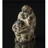 Affe mit Baby, Royal Copenhagen Steinzeugfigur Nr. 20241