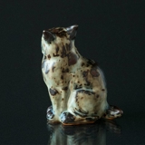 Luchs oder Katz sitzt stolz, Royal Copenhagen Steinzeug Figur Nr. 20242