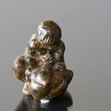 Boy fighting with Bear and Winning, Royal Copenhagen Stoneware figurine No. 20245