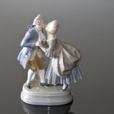 The Kiss, man and woman in rococo dress, Royal Copenhagen figurine No. 2046