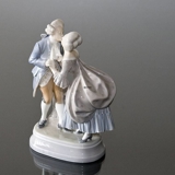 The Kiss, man and woman in rococo dress, Royal Copenhagen figurine No. 2046