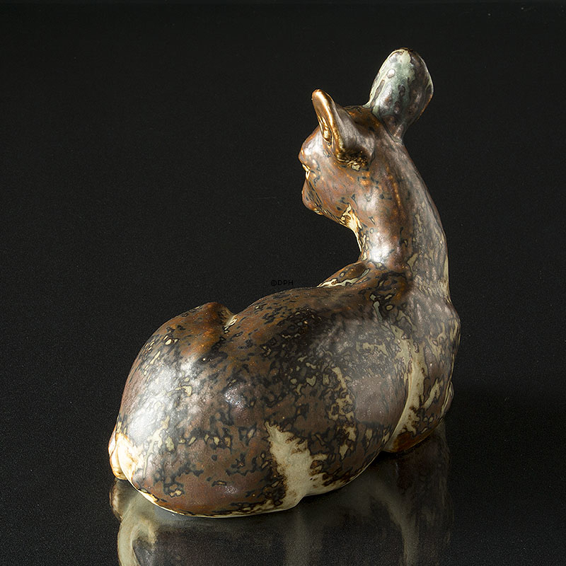 Kronhind, stentøjsfigur, Royal Copenhagen