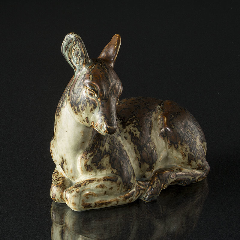 Kronhind, stentøjsfigur, Royal Copenhagen