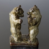 Bears standing sizing each other up for fight, Royal Copenhagen Stoneware figurine No. 20548