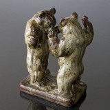 Bears standing sizing each other up for fight, Royal Copenhagen Stoneware figurine No. 20548