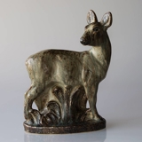 Doe with Fawn, Royal Copenhagen stoneware figurine No. 20552