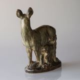 Doe with Fawn, Royal Copenhagen stoneware figurine No. 20552