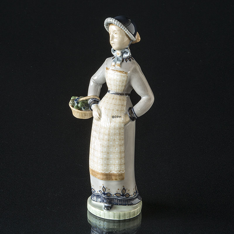 Kvinde med kurv, Royal Copenhagen figur nr. 2061(1890-1990)