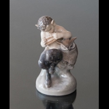 Satyr (Pan) mit Eule, Royal Copenhagen Figur Nr. 2107
