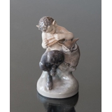 Satyr (Pan) mit Eule, Royal Copenhagen Figur Nr. 2107