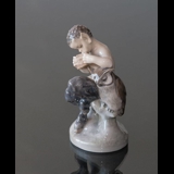 Faun (satyr, Pan) with Owl, Royal Copenhagen figurine no. 2107