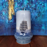 Vase with sailing ship at Møens klint, Royal Copenhagen no.2108-1854 (1889-1922)