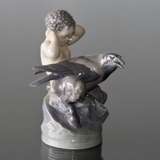 Satyr (Pan) mit Krähe, Royal Copenhagen Figur Nr. 2113
