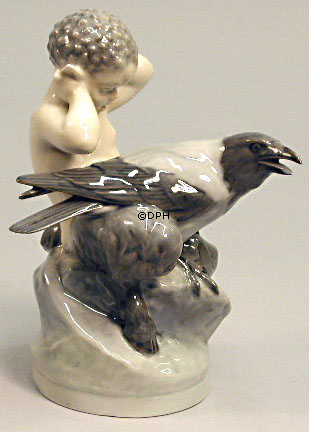 Faun med Krage, Royal Copenhagen figur nr. 2113