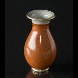 Orange crackled vase, 15cm, Royal Copnehagen No. 212-2526