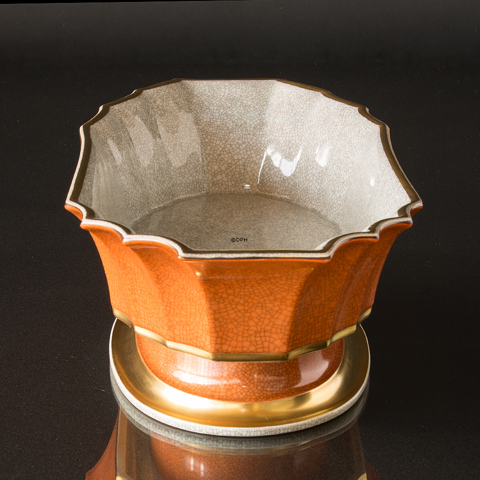 Orange skål fad krakkeleret, Royal Copenhagen nr. 212-2616
