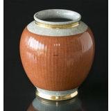 Orange krakkeleret (Craquele) vase 19cm, Royal Copenhagen nr. 212-2781