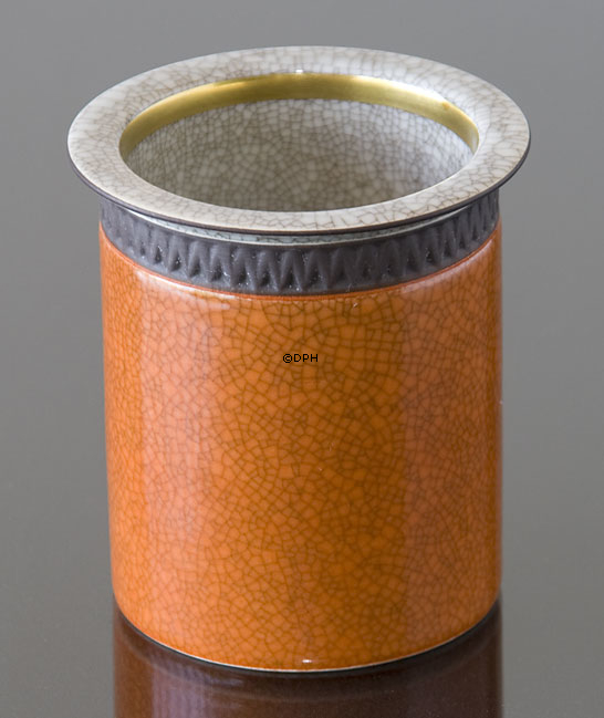 Orange krakkeleret vase 8cm, Royal Copenhagen nr. 212-2794