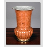 Orange crackled vase 15cm, Royal Copenhagen No. 212-3148