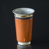 Orange crackled vase, Royal Copnehagen No. 212-3152