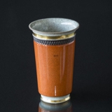 Vase orange, krakeleret, Royal Copenhagen nr. 212-3152