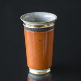 Vase orange, krakeleret, Royal Copenhagen nr. 212-3152