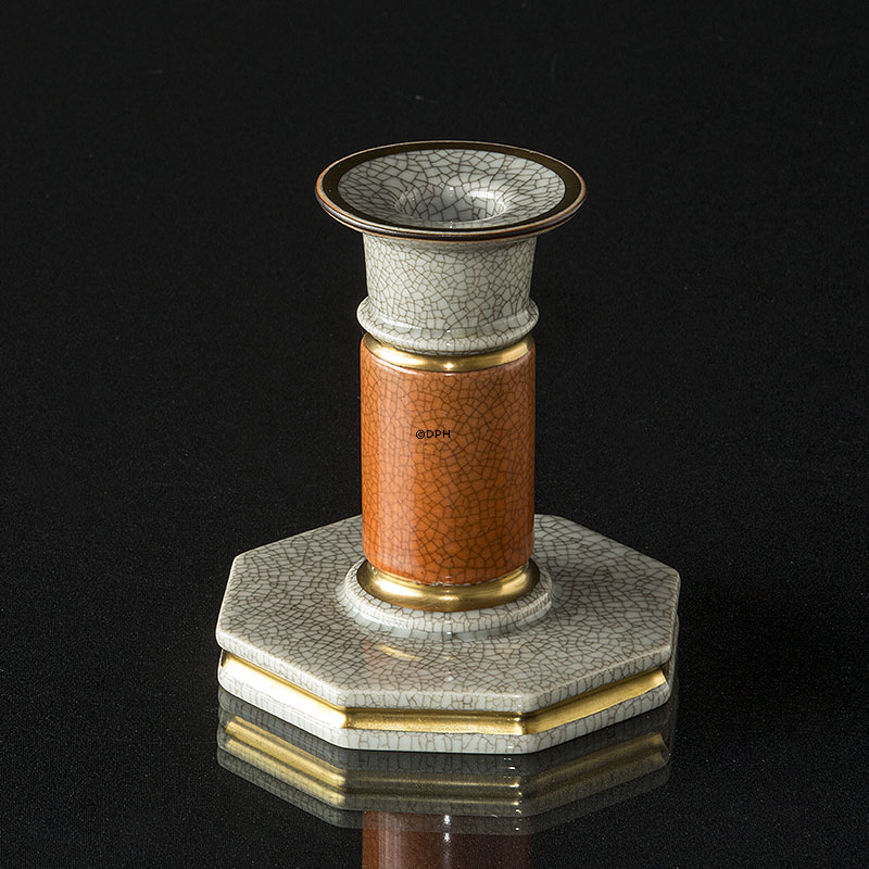 Orange lysestage, krakeleret, kantet, Royal Copenhagen nr. 212-3303