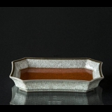 Orange square bowl craquele, Royal Copenhagen No. 212-3391