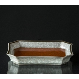 Orange square bowl craquele, Royal Copenhagen No. 212-3391