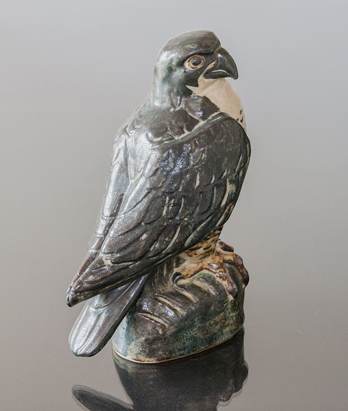 Stor stentøjsfugl, høg/vandrefalk, Royal Copenhagen stentøjsfigur nr. 21407