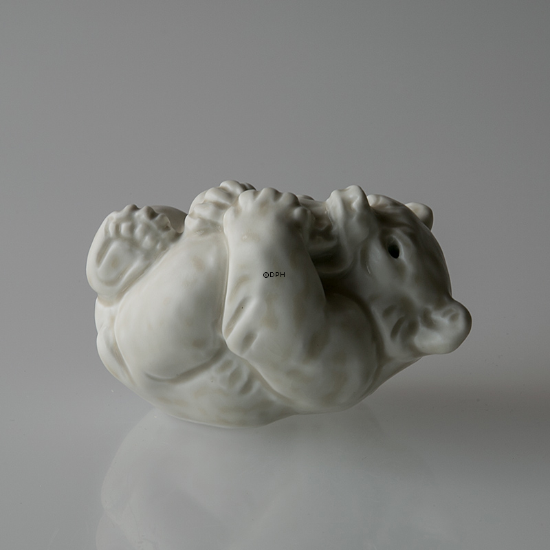 HVID Isbjørneunge, stentøjsfigur, Royal Copenhagen nr. 21434