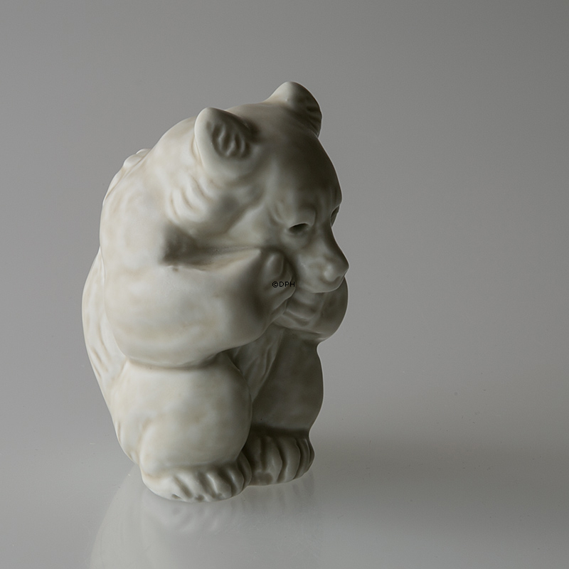 HVID Isbjørneunge, stentøjsfigur, Royal Copenhegan nr. 21435