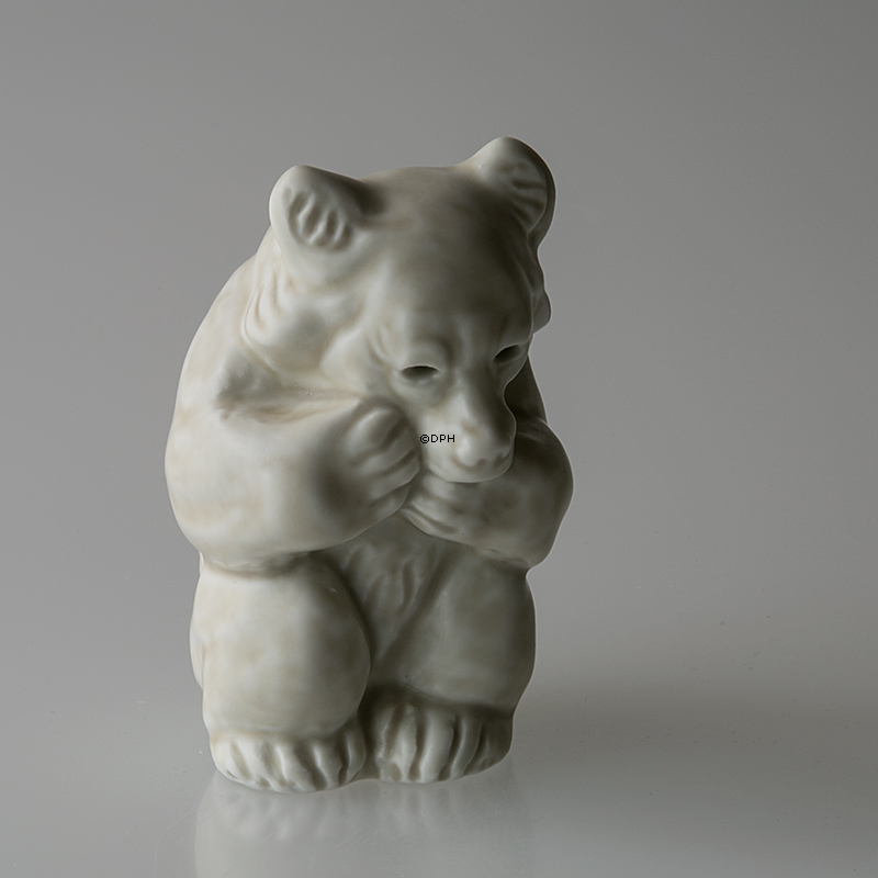HVID Isbjørneunge, stentøjsfigur, Royal Copenhegan nr. 21435