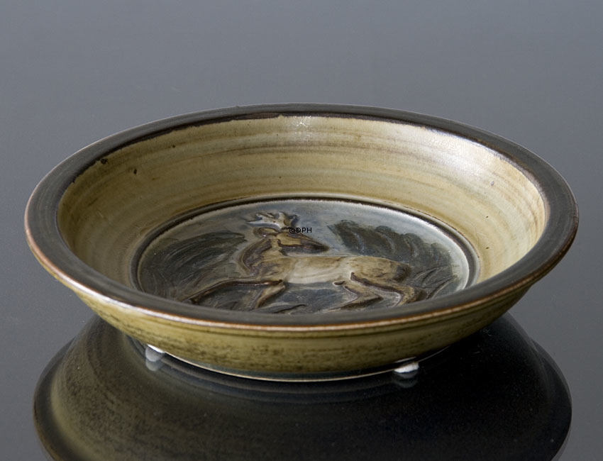 Stentøjsskål med dådyr, Royal Copenhagen nr. 21443