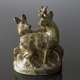 Paar Hirsche, Royal Copenhagen Steinzeug Figur Nr. 21449