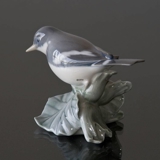 Flycatcher sitting in leaves, Royal Copenhagen bird figurine No. 2144