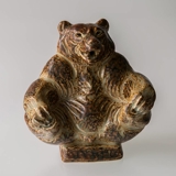 Bear sitting playfully, Royal Copenhagen stoneware figurine No. 21458