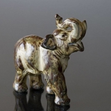 Standing Elephant with trunk held high, Royal Copenhagen stoneware figurine no. 21517