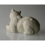 White Polar bear lying down, Stoneware, Royal Copenhagen figurine no. 21520