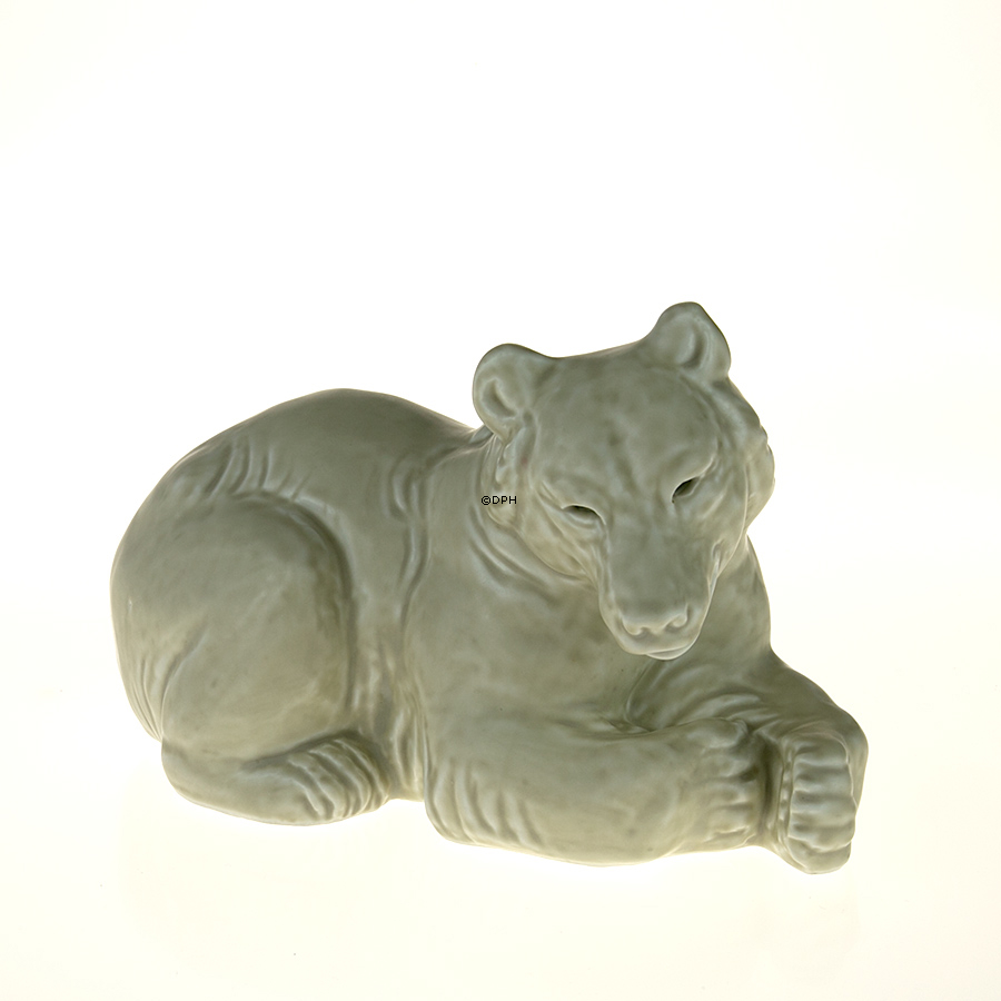 Liggende hvid isbjørn - Stentøj, Royal Copenhagen figur nr. 21520