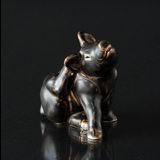 Sitzendes Schwein, Royal Copenhagen Steingut Figur Nr. 21670