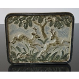 Stoneware plate with deer, Royal Copenhagen no. 21732