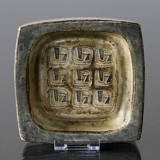 Square stoneware dish with patterns, Royal Copenhagen no 21872