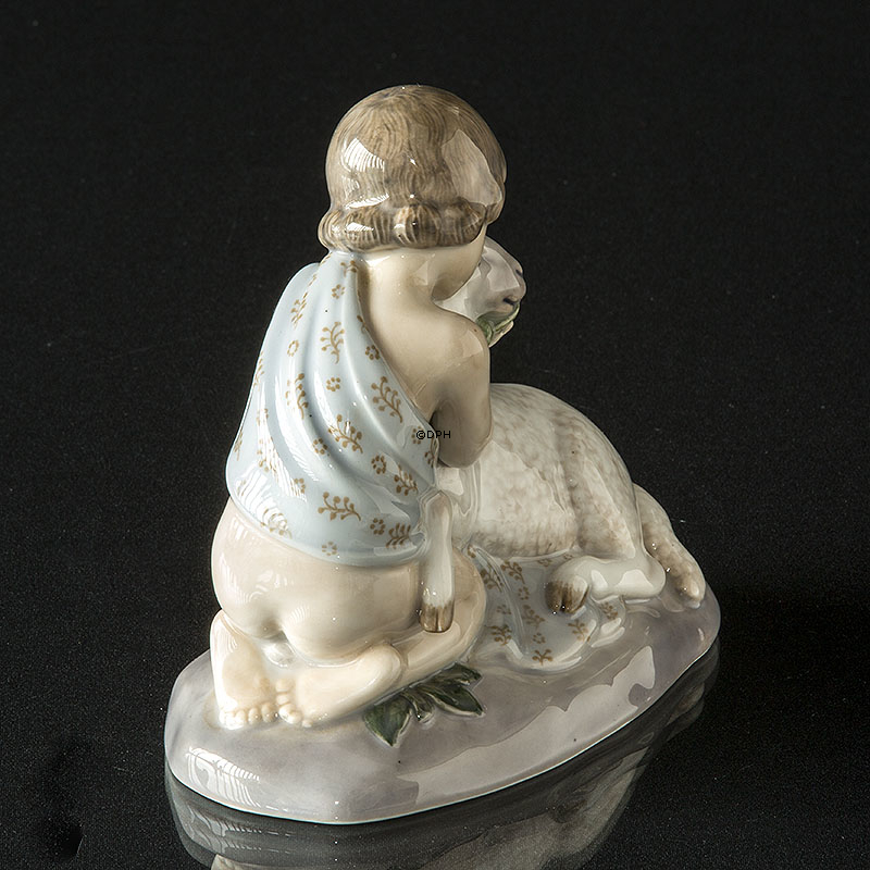 Art Nouveau Figur Pige med lam No 2189, Royal Copenhagen (1894-1922)