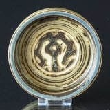 Round stoneware bowl with bird, Royal Copenhagen, Jørgen Mogensen No. 21930